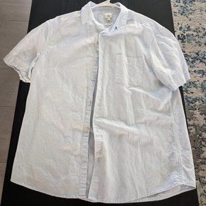 River Island short sleeve linen shirt in blue - Size Medium